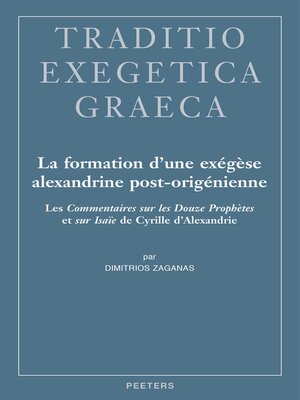cover image of La formation d'une exegese alexandrine post-origenienne